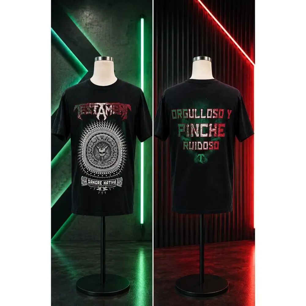 Testament Sangre Nativa Metal Band Tee Black Graphic Shirt XL